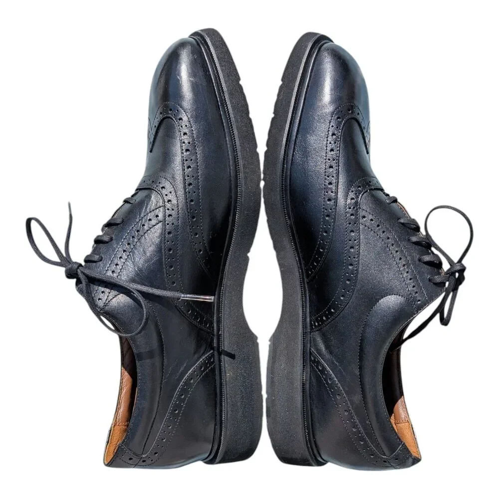 Rockport Men's Leather DresSport Wingtip Shoes Black Lace Up Size 11.5 Oxfords
